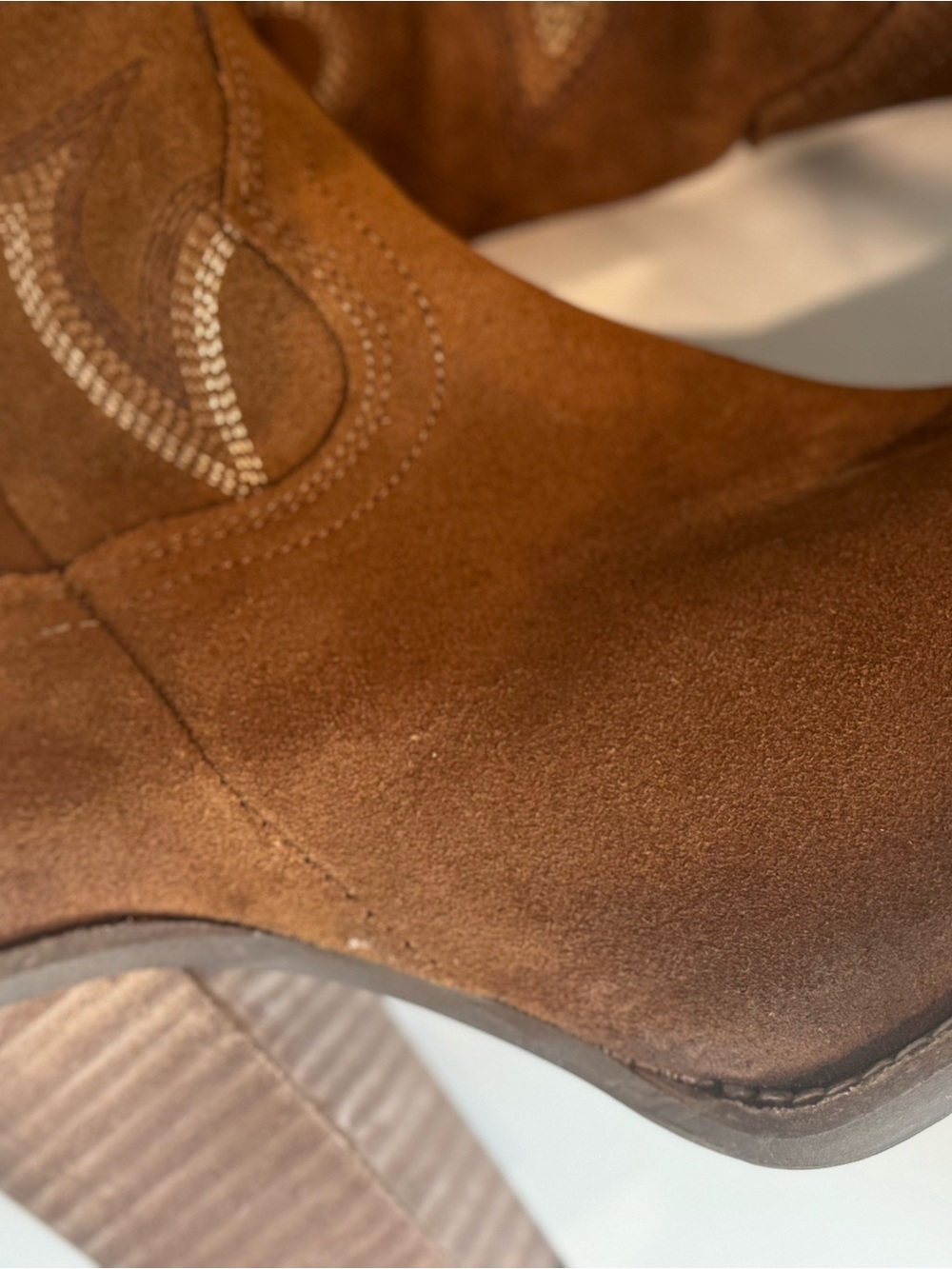 Dingo Ladies Primadonna Suede Snip Toe Brown Tall Western Boots - Picture 7 of 11